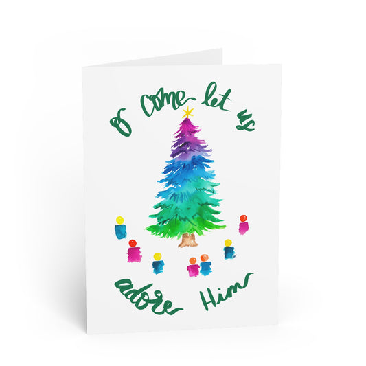 O Come Let Us Adore Him Christmas Card w/Envelopes (10 Pack)
