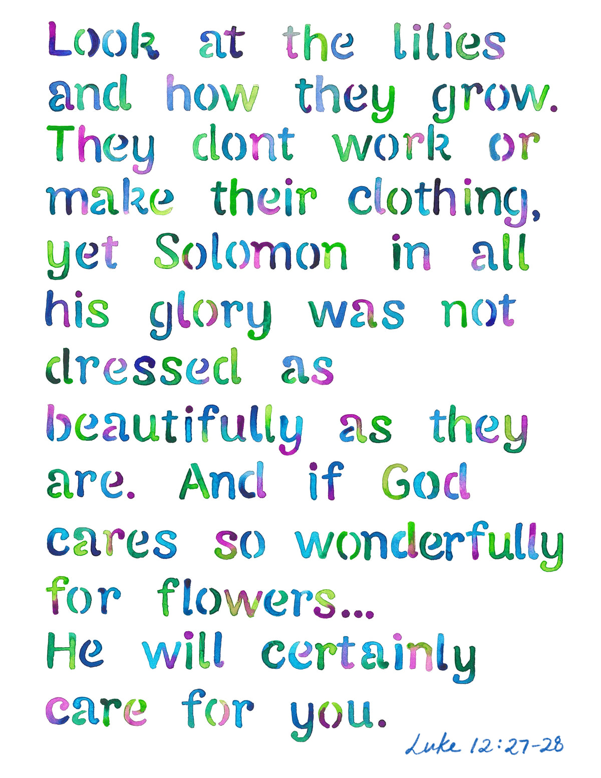 Christian Hope Card | Lilies Bible Verse