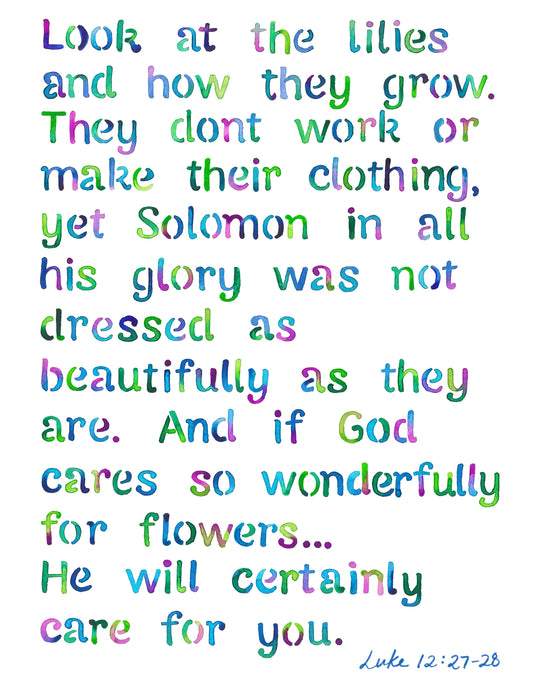 Christian Hope Card | Lilies Bible Verse