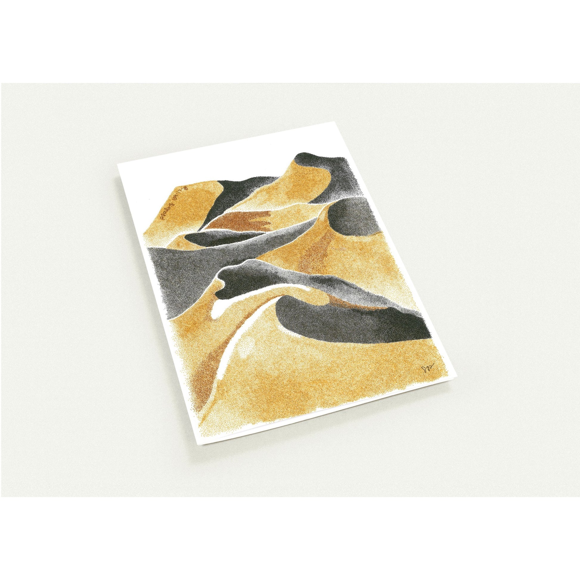 Sand dune greeting card on white background