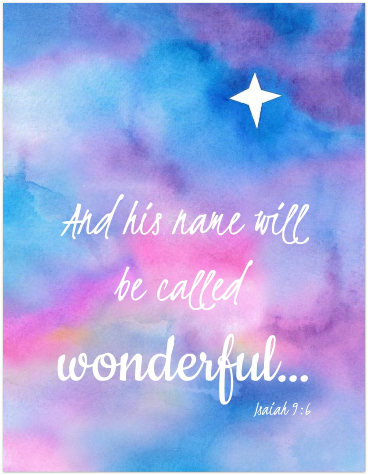 Christian Christmas Card | His Name is Wonderful