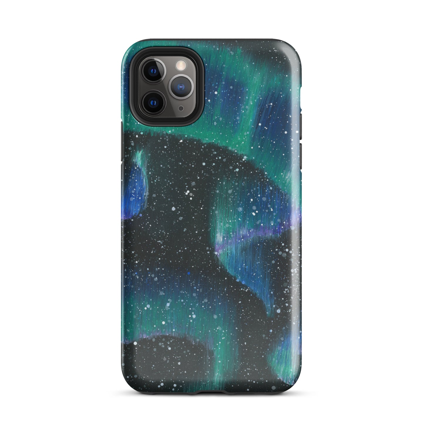 Phone case with a design of the Northern Lights 