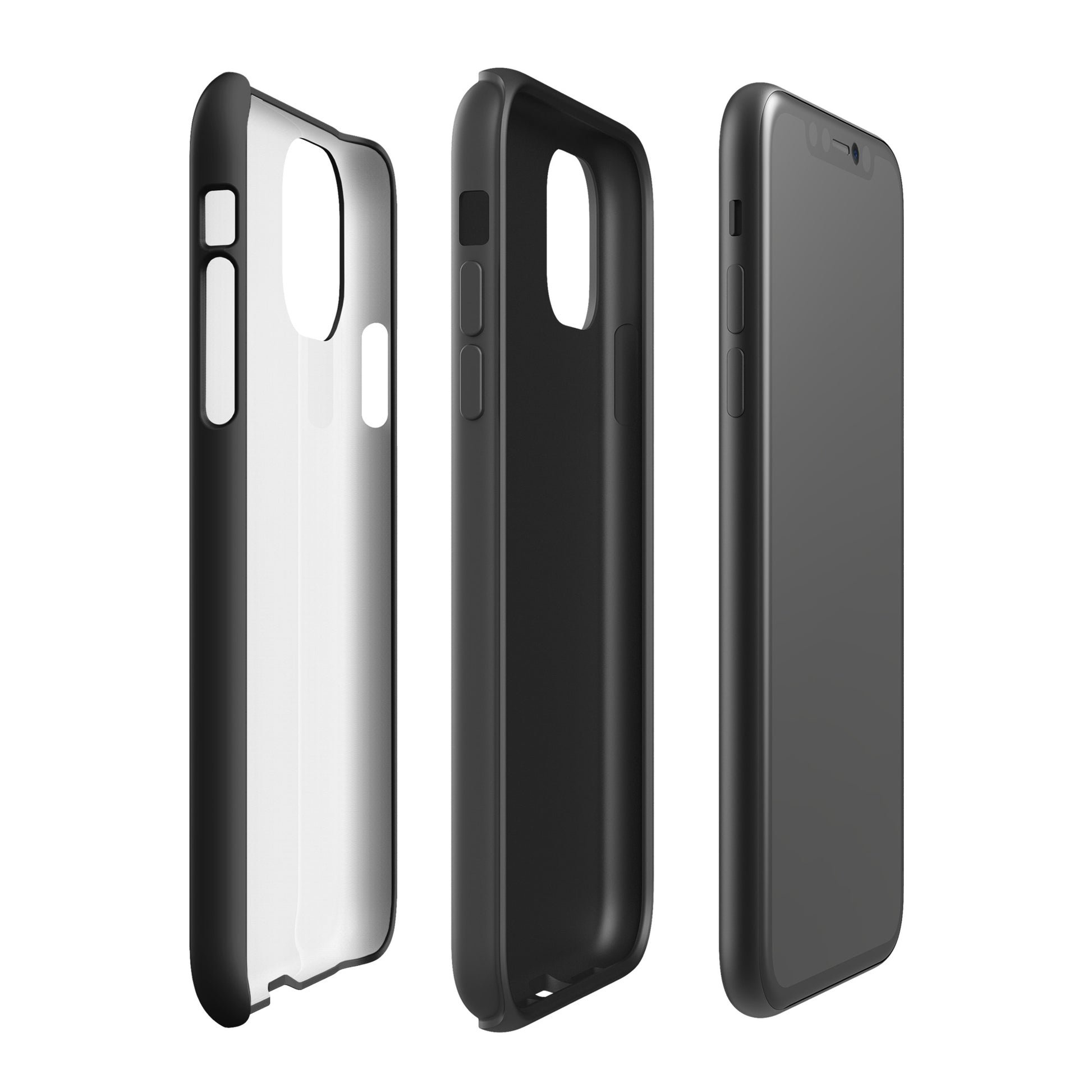 Two layer case showing separation between the layers of the case and phone