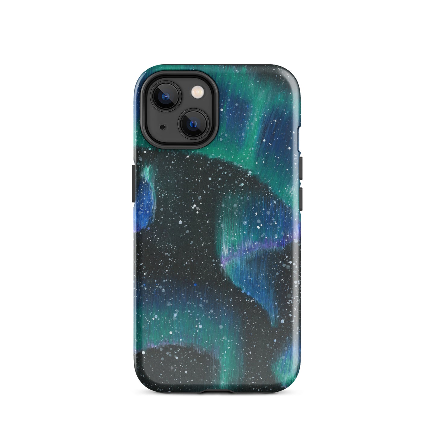 Phone case with a design of the Northern Lights 