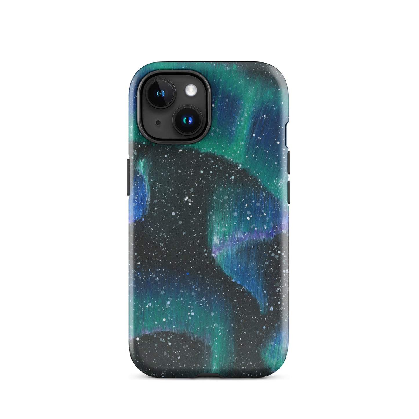 Phone case with a design of the Northern Lights 