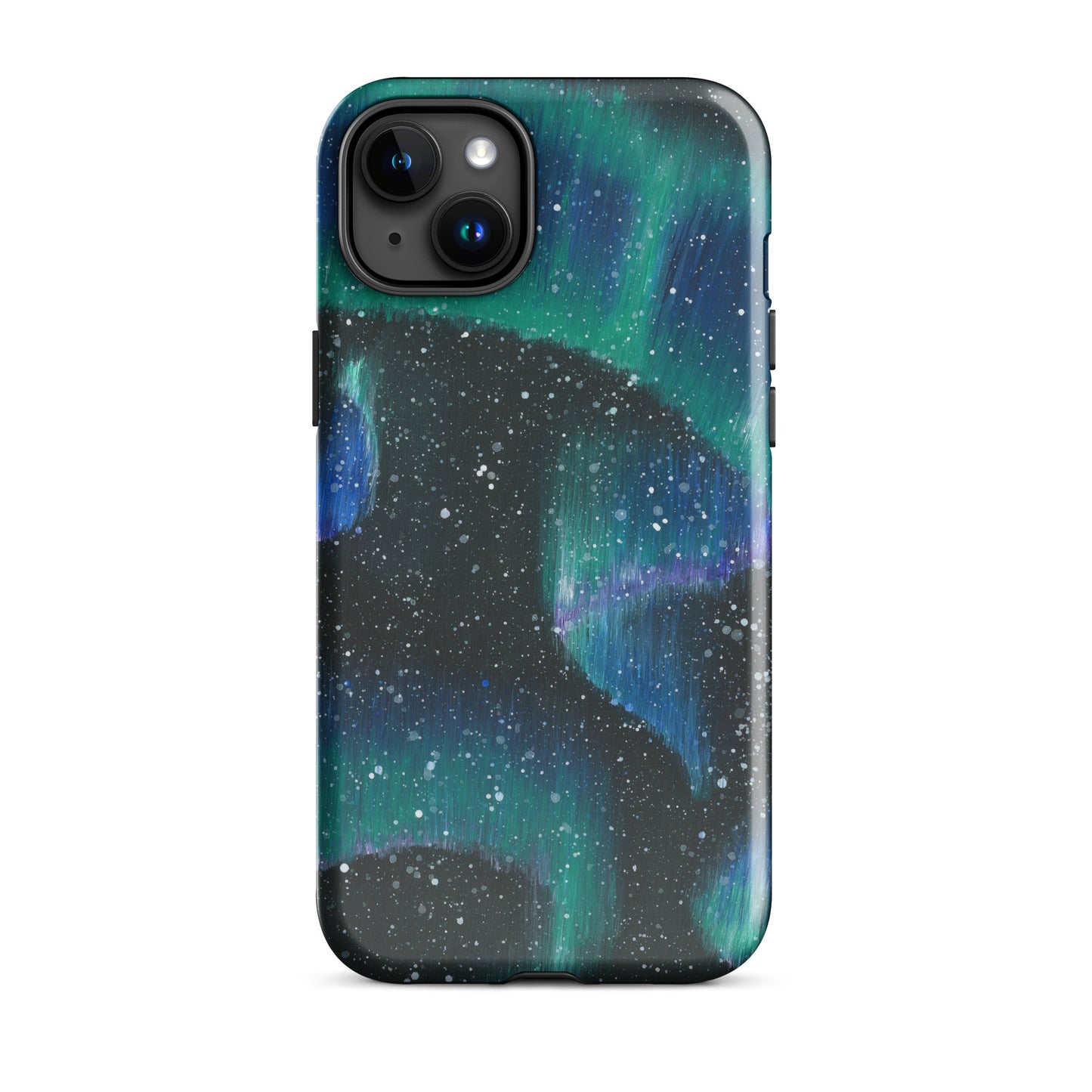 Phone case with a design of the Northern Lights 