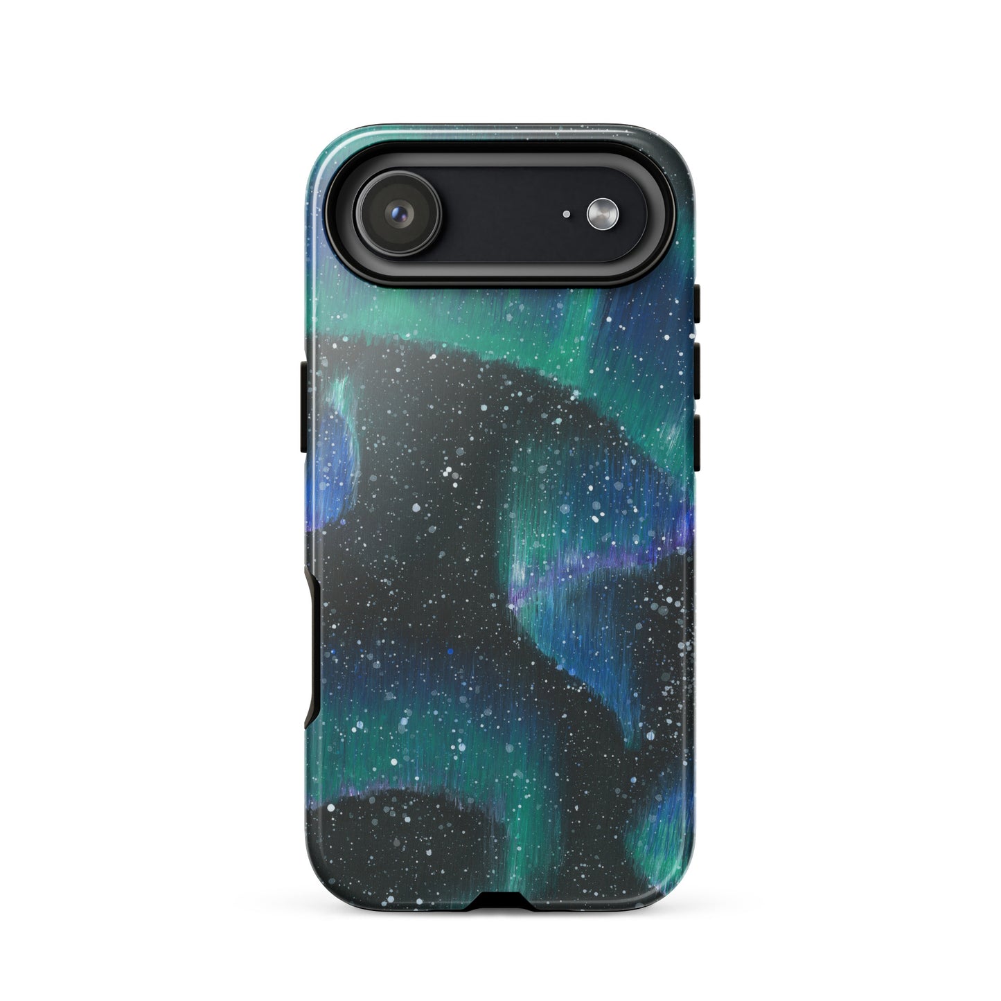 Phone case with a design of the Northern Lights 