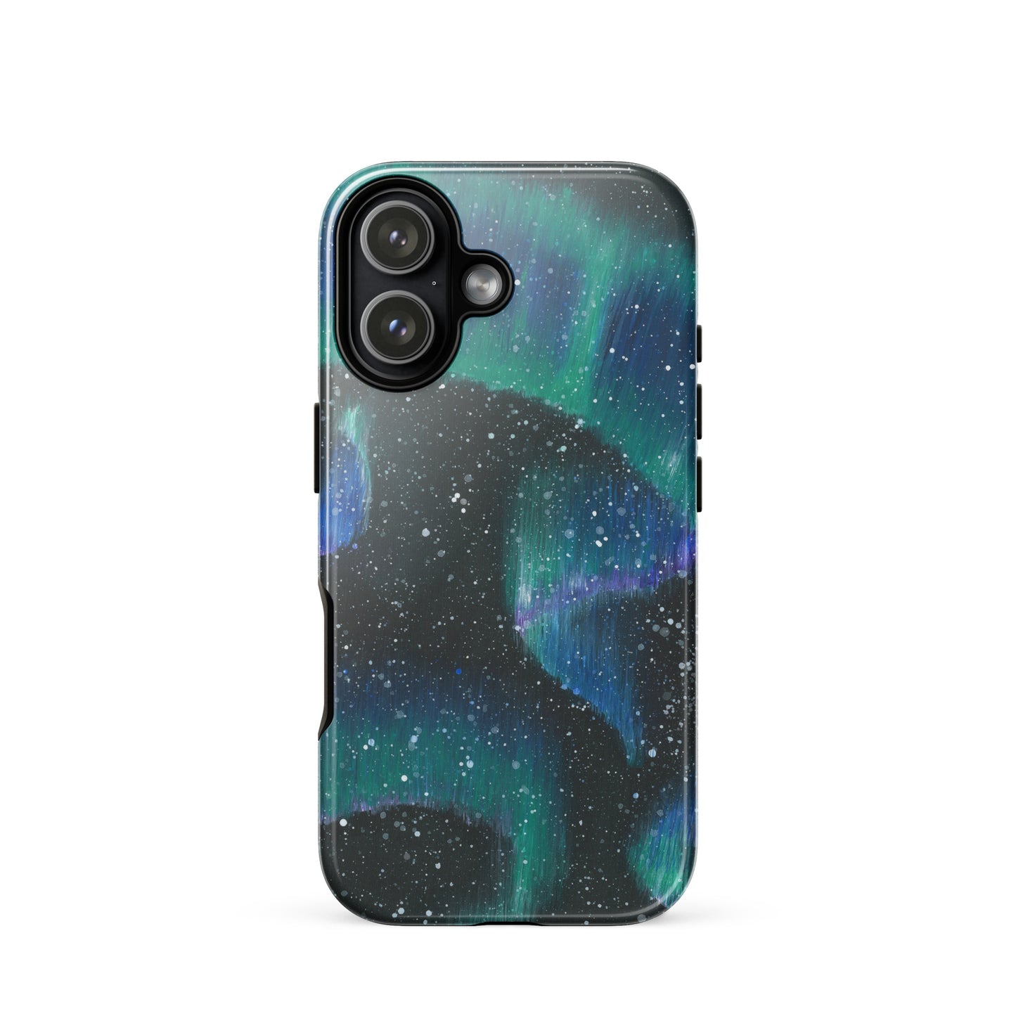 Phone case with a design of the Northern Lights 
